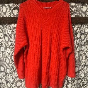 Altar'd State Red Cable Knit Sweater